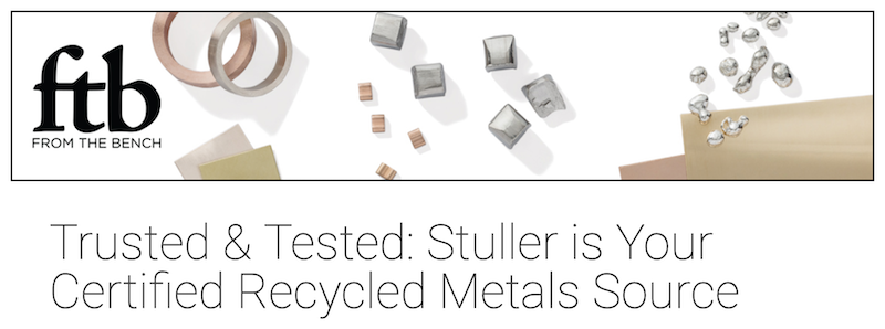 Stuller is one of the larger jewelry supply houses in the US, and it markets certified recycled gold.
